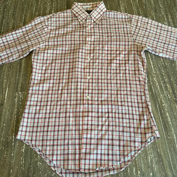 Vintage Men’s Sears Perma-Prest Long Sleeve Button Down Plaid Collar Shirt, M - Picture 2 of 8
